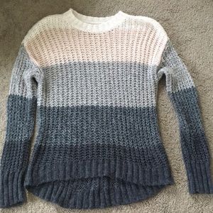 Open weave striped sweater